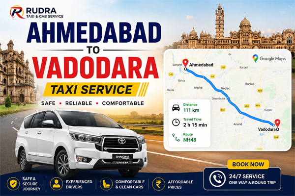 Ahmedabad to Vadodara Taxi Service