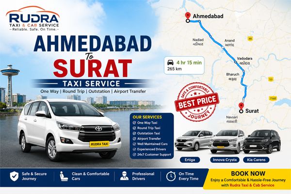 Ahmedabad to Surat Taxi Service