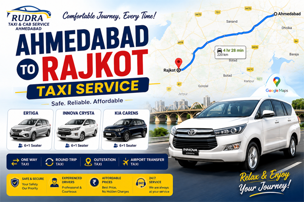 Ahmedabad to Rajkot Taxi Service