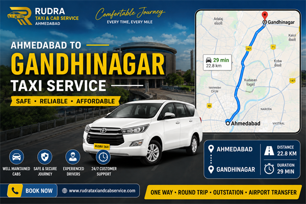 Ahmedabad to Gandhinagar Taxi Service