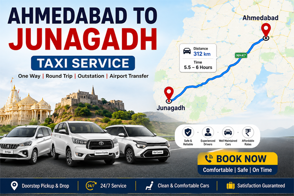 Ahmedabad to Junagadh Taxi Service