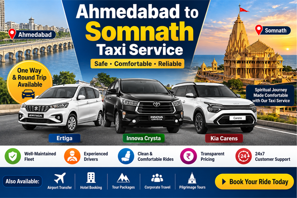Ahmedabad to Somnath Taxi Service