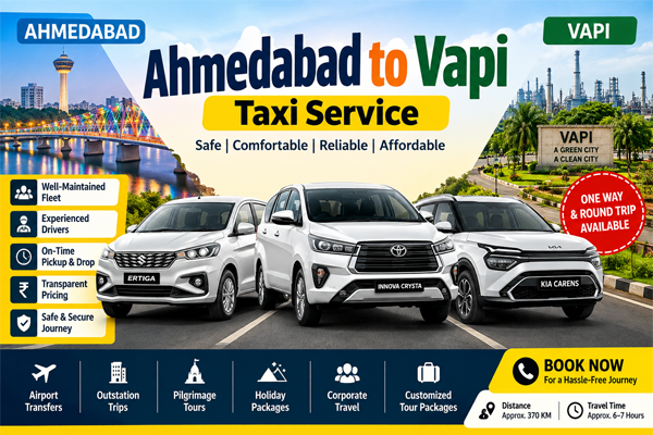 Ahmedabad to Vapi Taxi Service